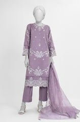 EMBROIDERED CAMBRIC STITCHED 3 PIECE
