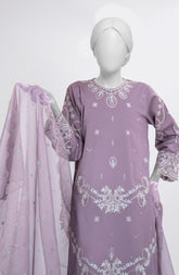 EMBROIDERED CAMBRIC STITCHED 3 PIECE