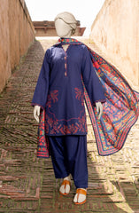 EMBROIDERED CROSS HATCH STITCHED 3 PIECE