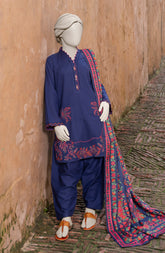 EMBROIDERED CROSS HATCH STITCHED 3 PIECE