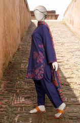 EMBROIDERED CROSS HATCH STITCHED 3 PIECE