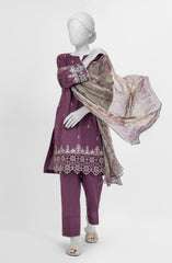 EMBROIDERED CAMBRIC STITCHED 3 PIECE