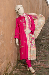 EMBROIDERED CROSS HATCH STITCHED 3 PIECE