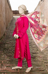 EMBROIDERED CROSS HATCH STITCHED 3 PIECE