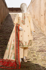 EMBROIDERED CROSS HATCH STITCHED 3 PIECE