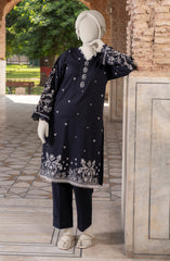 EMBROIDERED CROSS HATCH 2PCS UNSTITCHED