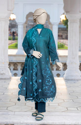 EMBROIDERED TWILL VISCOSE 3 PCS UNSTITCHED