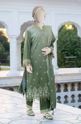 EMBROIDERED TWILL VISCOSE 3 PCS UNSTITCHED