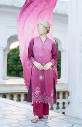 EMBROIDERED TWILL VISCOSE 3 PCS UNSTITCHED