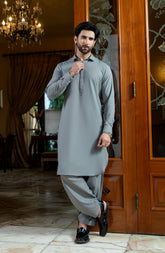 GREY BLENDED KAMEEZ SHALWAR LIGHT