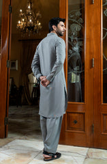 GREY BLENDED KAMEEZ SHALWAR LIGHT