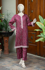EMBROIDERED PRINTED LAWN STITCHED 2 PIECE