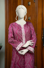 EMBROIDERED PRINTED LAWN STITCHED 2 PIECE