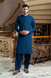 INK BLUE BLENDED KAMEEZ SHALWAR