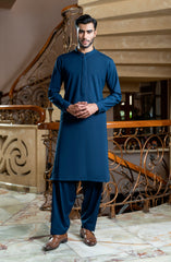 INK BLUE BLENDED KAMEEZ SHALWAR