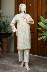 EMBROIDERED PRINTED LAWN STITCHED 2 PIECE
