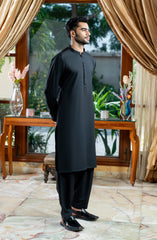 BLACK EMBROIDERED BLENDED KAMEEZ SHALWAR