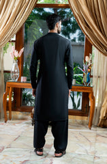 BLACK EMBROIDERED BLENDED KAMEEZ SHALWAR