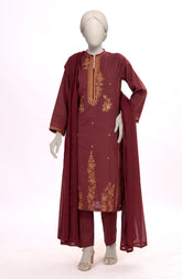 3 PIECE - EMBROIDERED CAMBRIC STITCHED