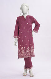 EMBROIDERED PRINTED CAMBRIC STITCHED 2 PIECE