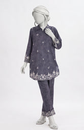 EMBROIDERED PRINTED CAMBRIC STITCHED 2 PIECE