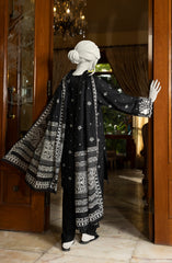 EMBROIDERED PRINTED LAWN STITCHED 3 PIECE