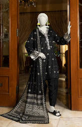 EMBROIDERED PRINTED LAWN STITCHED 3 PIECE