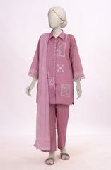 EMBROIDERED PRINTED CAMBRIC STITCHED 2 PIECE