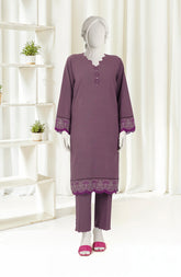 EMBROIDERED CROSS HATCH 2PCS UNSTITCHED