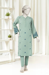 EMBROIDERED CROSS HATCH 2PCS UNSTITCHED