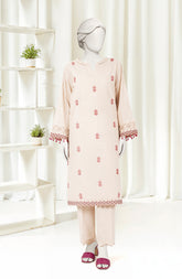 EMBROIDERED CROSS HATCH 2PCS UNSTITCHED