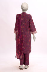 EMBROIDERED PRINTED CAMBRIC STITCHED 3 PIECE