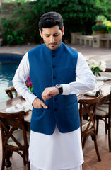 BLUE BLENDED WAISTCOAT