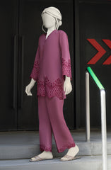 EMBROIDERED CAMBRIC STITCHED 2 PIECE