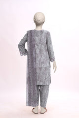 EMBROIDERED CAMBRIC STITCHED 3 PIECE