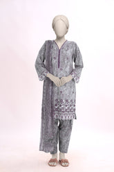 EMBROIDERED CAMBRIC STITCHED 3 PIECE