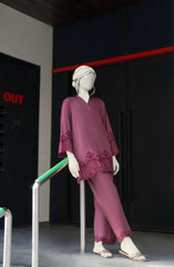 EMBROIDERED CAMBRIC STITCHED 2 PIECE