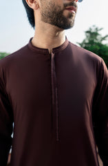 MAROON EMBROIDERED BLENDED KAMEEZ SHALWAR