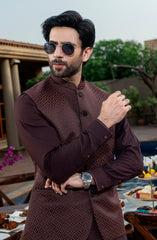 BROWN BLENDED WAISTCOAT