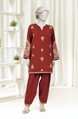 EMBROIDERED CROSS HATCH 2PCS UNSTITCHED