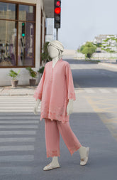 EMBROIDERED CAMBRIC STITCHED 2 PIECE