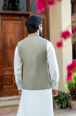 SAND EMBROIDERED BLENDED WAISTCOAT