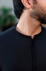 BLACK EMBROIDERED BLENDED KAMEEZ SHALWAR