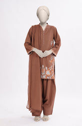 EMBROIDERED CAMBRIC STITCHED 3 PIECE