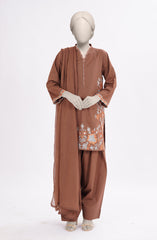 EMBROIDERED CAMBRIC STITCHED 3 PIECE