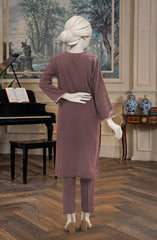 EMBROIDERED CROSS HATCH STITCHED 2 PIECE