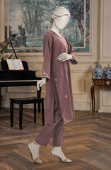 EMBROIDERED CROSS HATCH STITCHED 2 PIECE