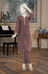 EMBROIDERED CROSS HATCH STITCHED 2 PIECE