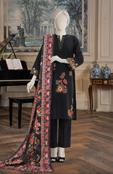 EMBROIDERED CROSS HATCH STITCHED 3 PIECE