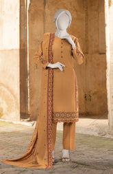 EMBROIDERED KHADDAR STITCHED 3 PIECE